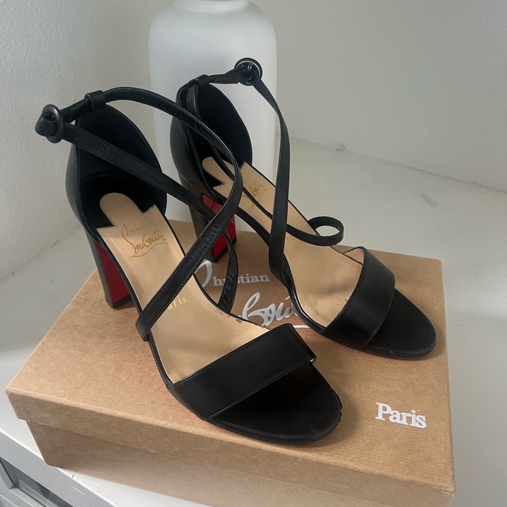 Christian Louboutin Black Strappy Heels